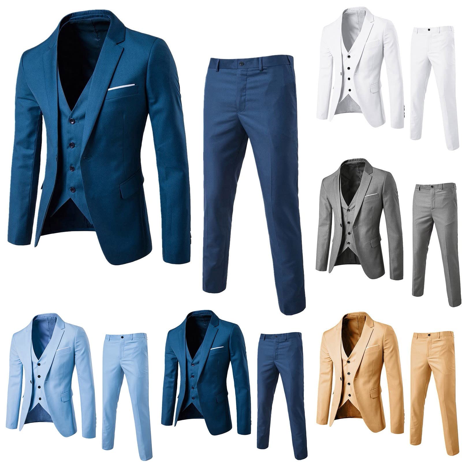 Costume da uomo 3 pezzi da sposa vestito abiti e giacche da uomo di grandi dimensioni set giacca e pantaloni da costume business chic ed elegante Blazer incrociato Costard Comfort