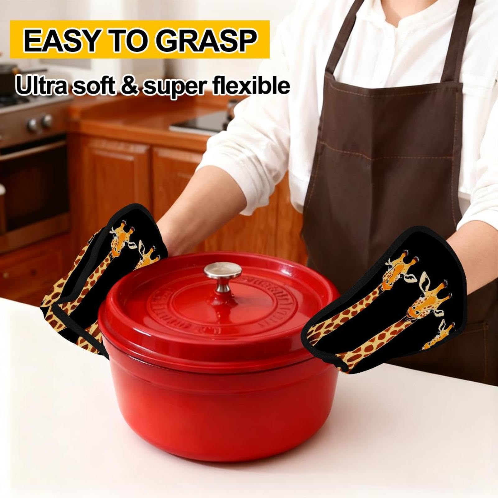 Divertenti presine con giraffe per cucina resistenti al calore cuscinetti caldi per controsoffitti presine da forno presine in cotone per cucina cottura cottura