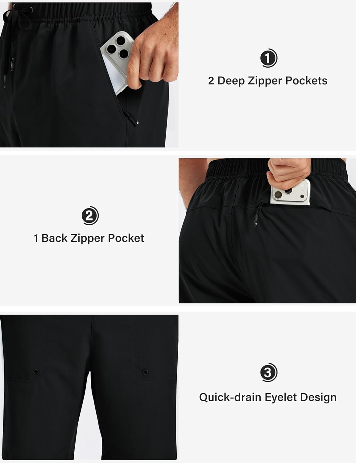 AIRIKE Mens Swim Trunks with Compression Liner 9"/11" Quick Dry Board Shorts Bathing Suits Beach Shorts with Zipper Pockets