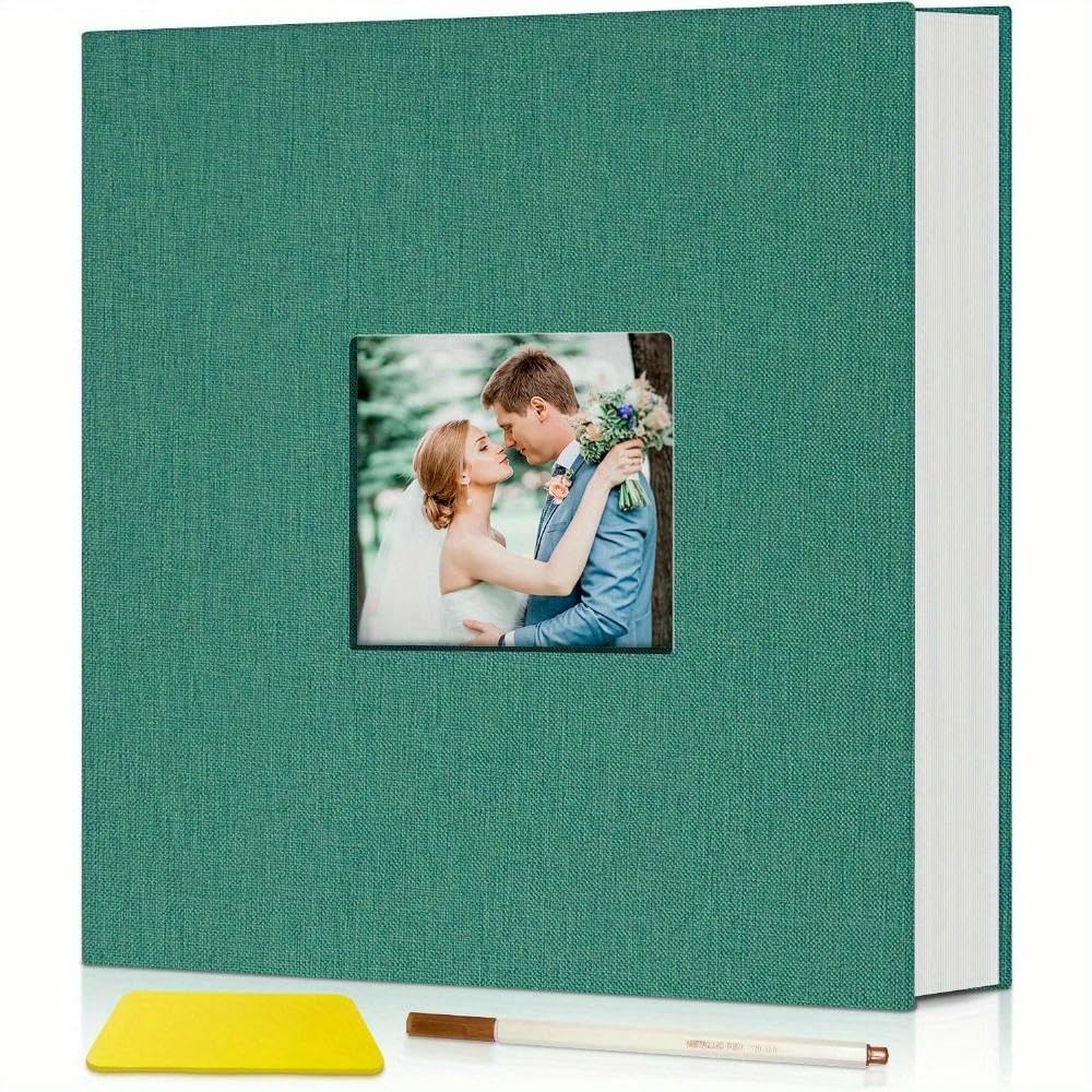 NYSDM DIY Lniany album do scrapbookingu z samoprzylepnymi stronami 40 arkuszy na zdjęcia 4x6 i 8x10 Idealne wspomnienia ze ślubów i przyjaźni