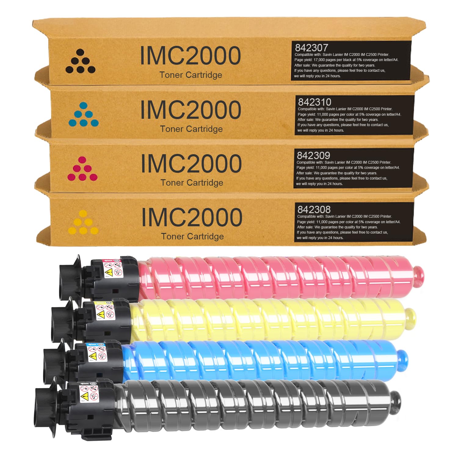 im c2000 im c2500 compatible toner cartridge replacement for ricoh 842307 842308 842309 842310 for imc2000 imc2500 printer (4 pack)