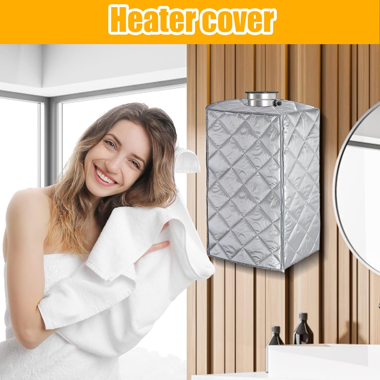 Abdeckung für Warmwasserbereiter – Isolierende Schutzhülle | Langlebiges Thermo-Design mit einfacher Installation zur Verbesserung der Energieeffizienz für Wohnkessel, Tanksysteme und C