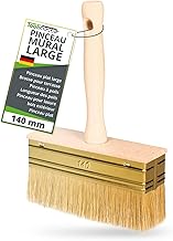 Brush 140 mm Wooden Brush for Stain Whitewash Lime Paint Spalter Wide with Natural Bristles for Application Terrace Wall Plaster Paper Effect Color