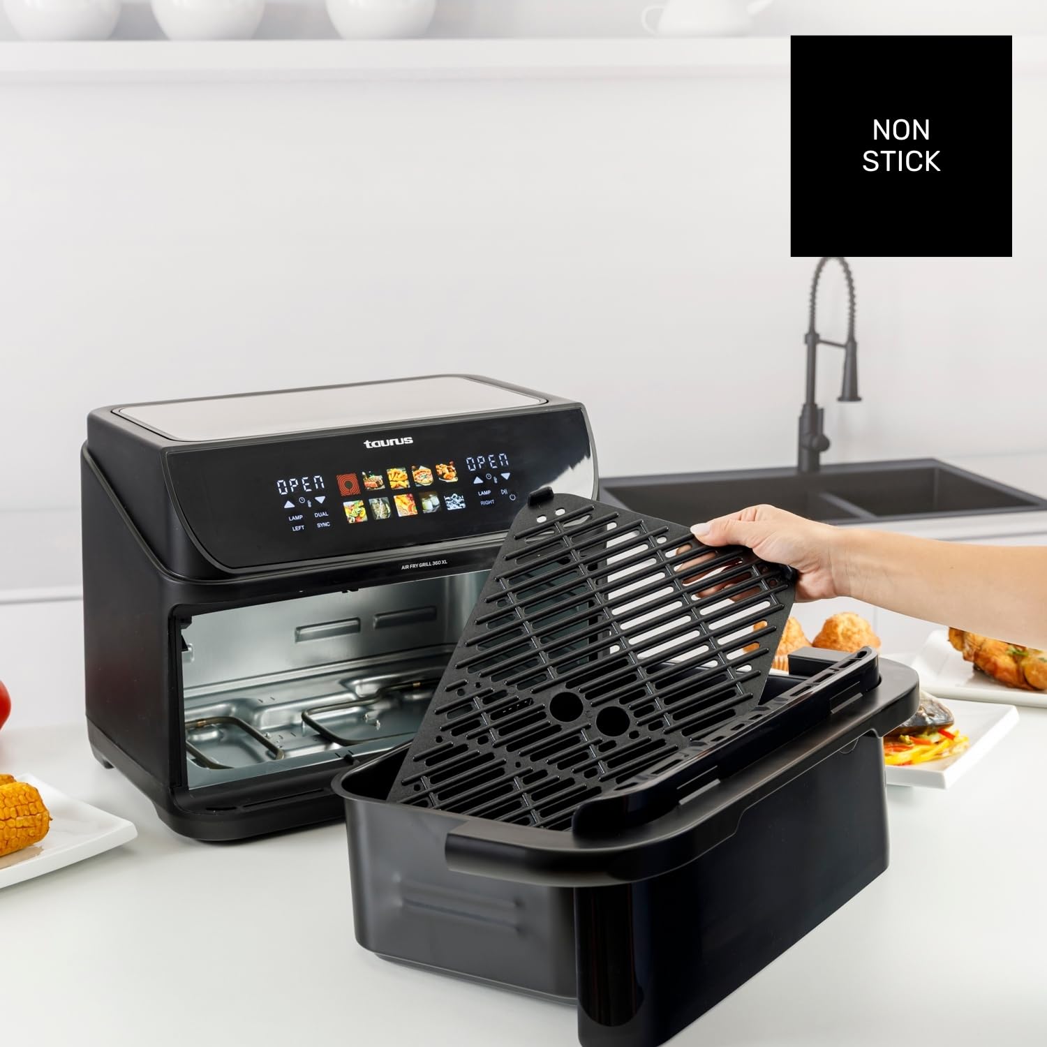Taurus - Freidora de Aire 10L, 2800W, Grill 360, 10 Programas, Sin Aceite