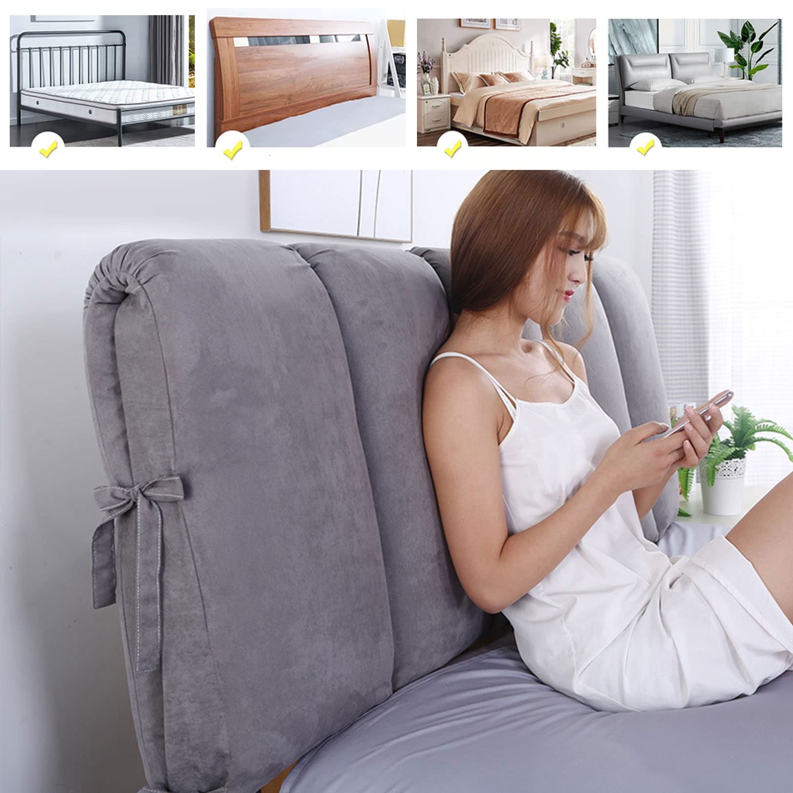 AYUOEODM Copri Testata Letto Lino Cotone,Copertura Testiera Letto Matrimoniale Imbottito,Elasticizzato Morbido Tessuto Universale,per Testiera Letto Decorazione (Color : Verde, Size : 180cm