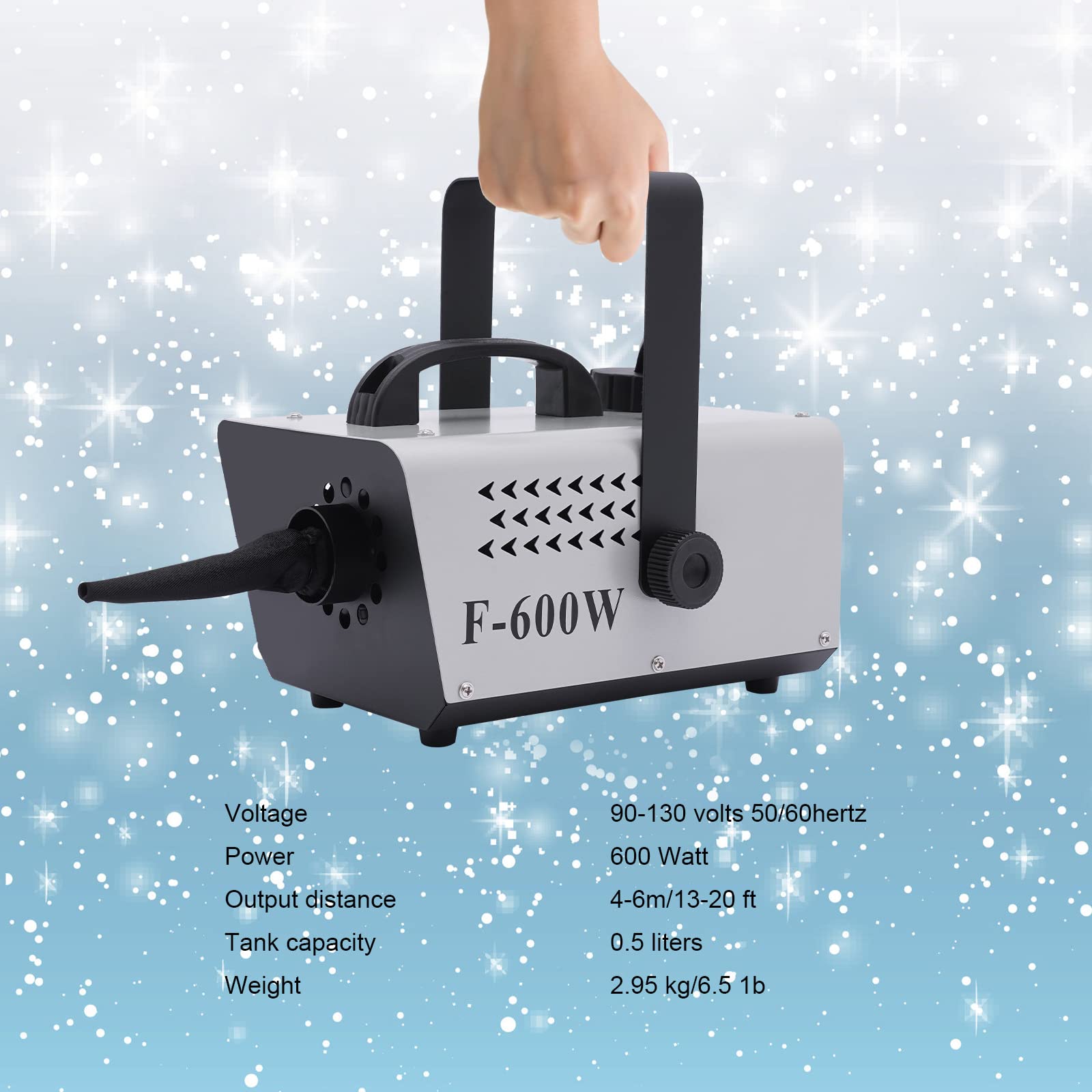Snow Machine, 600W Stage Snow Machine Snowflake Maker with Remote Control for Christmas, Wedding, Holidays and DJ Parties Show