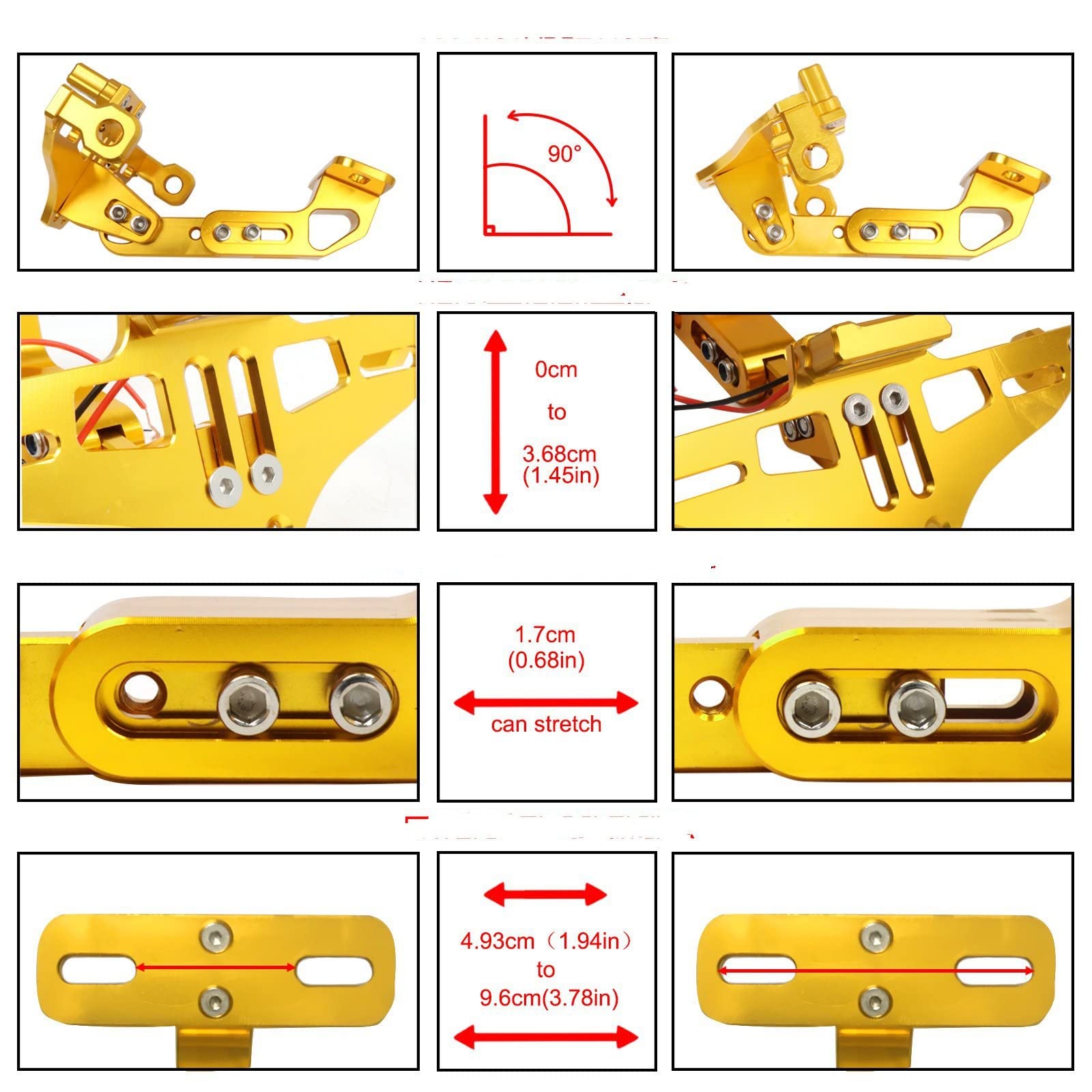 Support De Plaque D'immatriculation Réglable Pour Moto Kawasaki - Compatible Z750, Z800, Z900, Z1000, Ninja 400