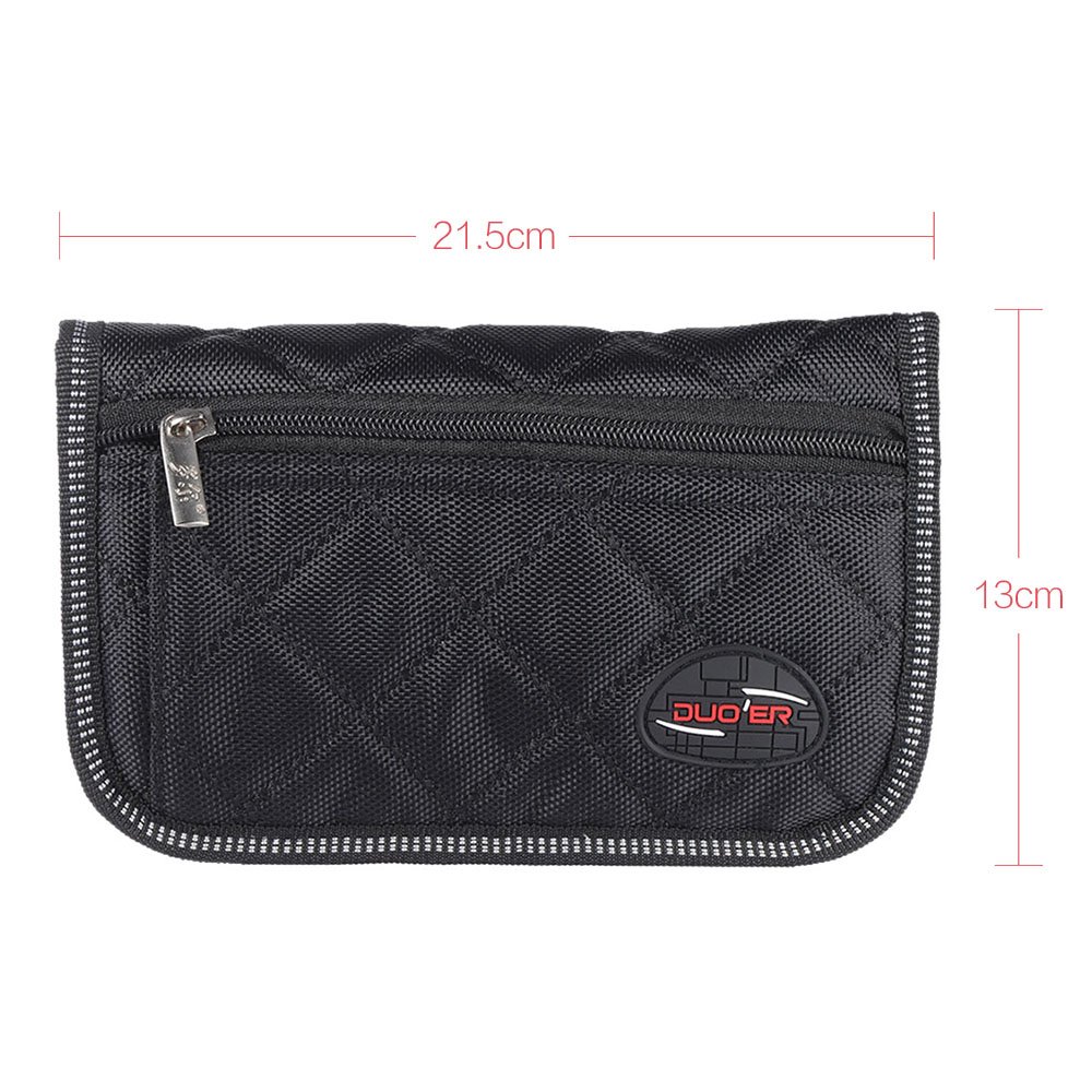 Pochette en tissu Oxford noir pour embouchure de trombone, trompette, euphonium avec 4 compartiments, 21,5 x 13 cm, poche zippée et fermeture éclair