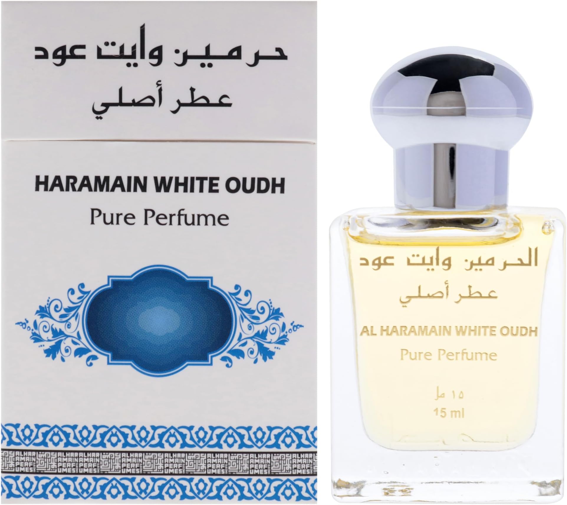 White Oudh Pure Perfume Oil 15 ml – Unisex Amber Woody Fragrance with Citrus & Tobacco Depth, Long‑Lasting