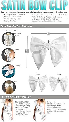 Miniatura 3 de RhinestoneSash Banda de novia Banda dorada de satén de grado nupcial Decoración de despedida de soltera y regalos