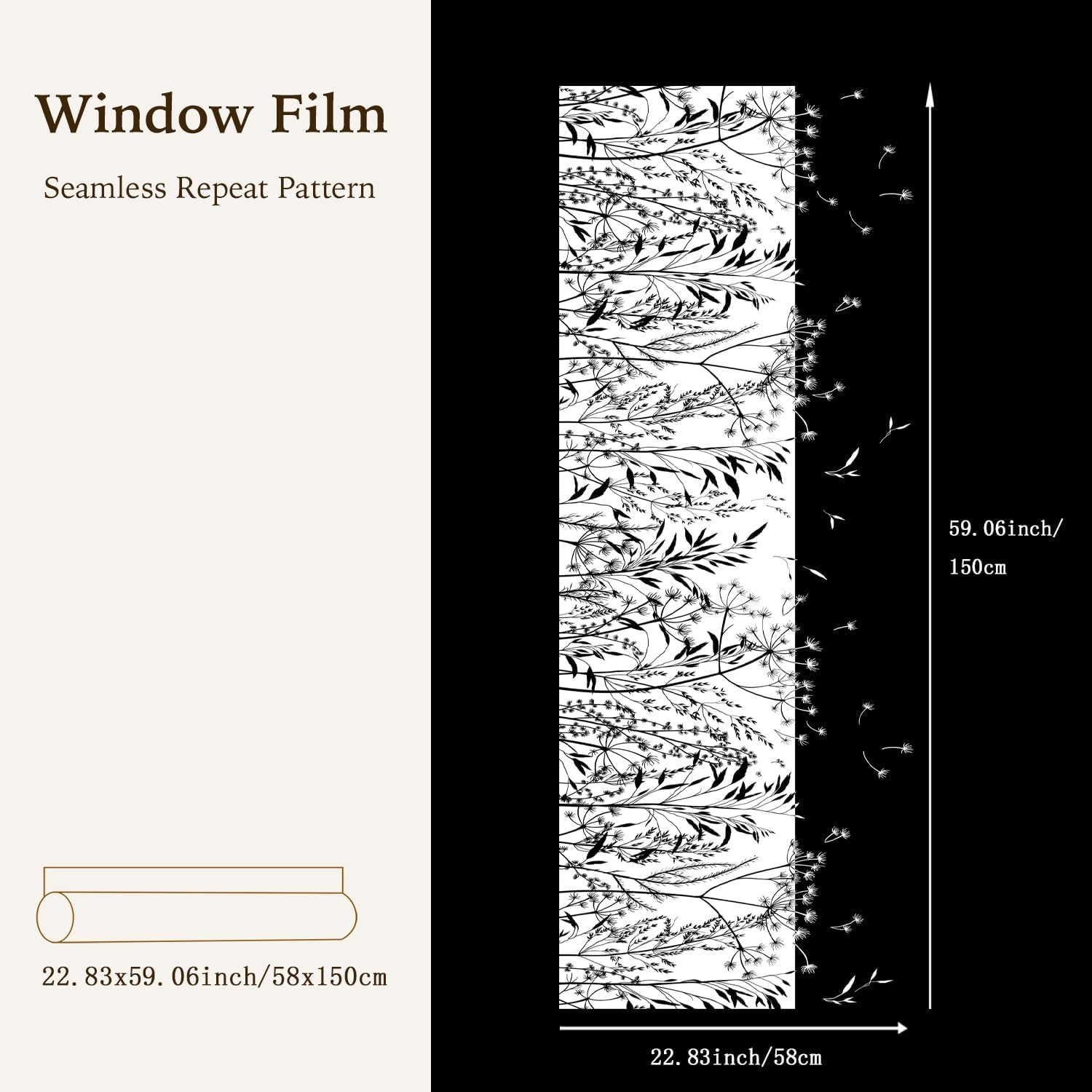Chicskin 150X58CM Window Film Privacy for Glass Windows Pure White Vintage Frosted Window Film - Image 3