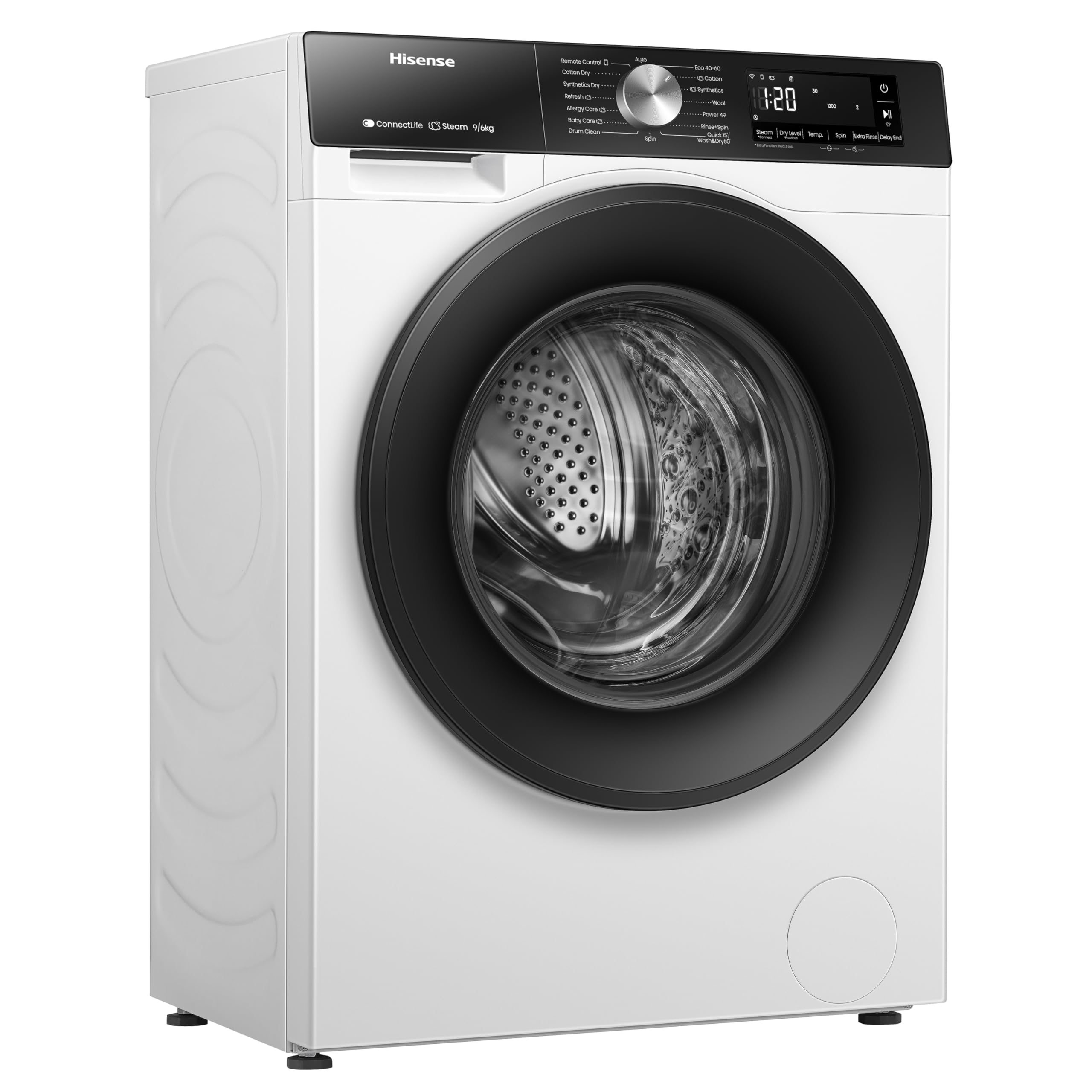 Hisense 3S Series WD3S9043BW3 Wifi Connected 9Kg / 6Kg Washer Dryer with 1400 rpm - White - D Rated [Wash&Dry], A Rated [Wash Only] — view 13
