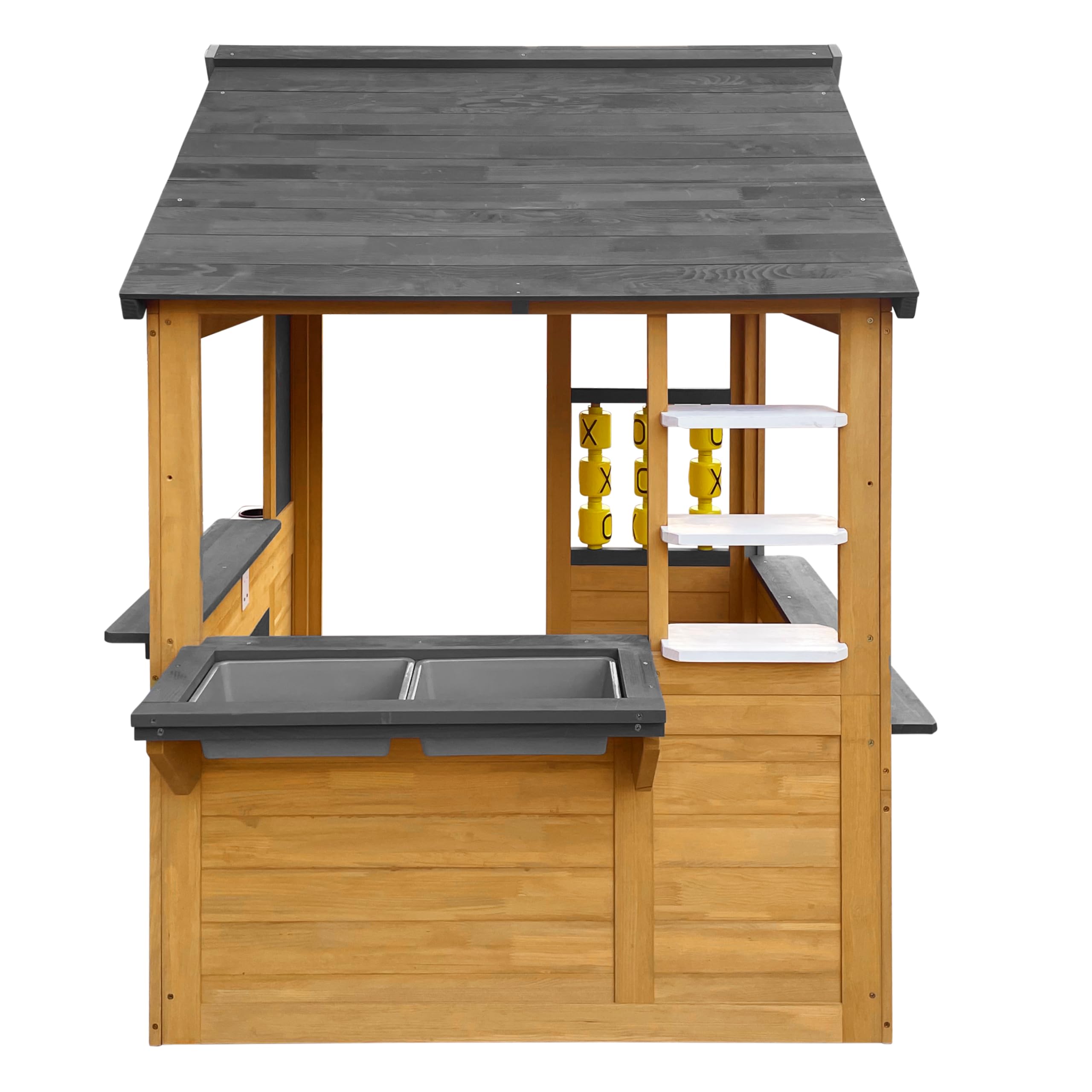 Axi Lynn Maisonnette en Bois, Marron/Anthracite | Maisonnette De Jardin pour L'Extérieur, Bois De Pruche Fsc 100% | Maison De Jeux avec Cuisine pour Enfants