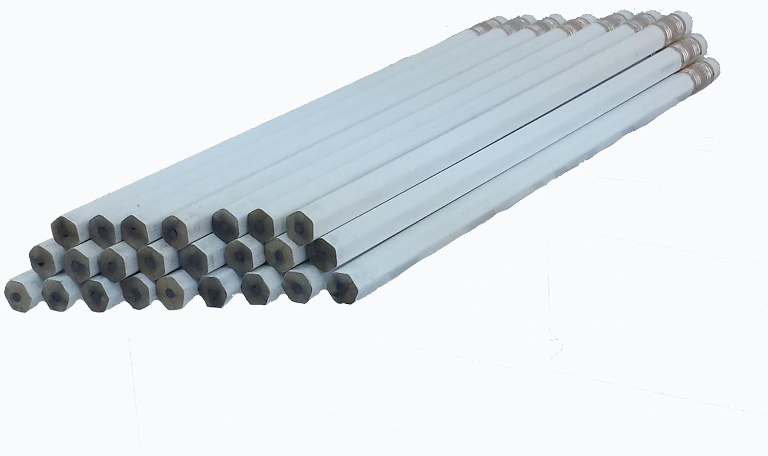 EZPENCILS & GIFTS White Barrel Pencils with White Eraser