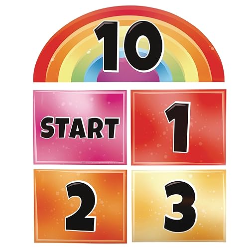 Miniatura 5 de Really Good Stuff EZ Stick - Juego de 11 calcomanías de suelo con temática de arcoíris para niños