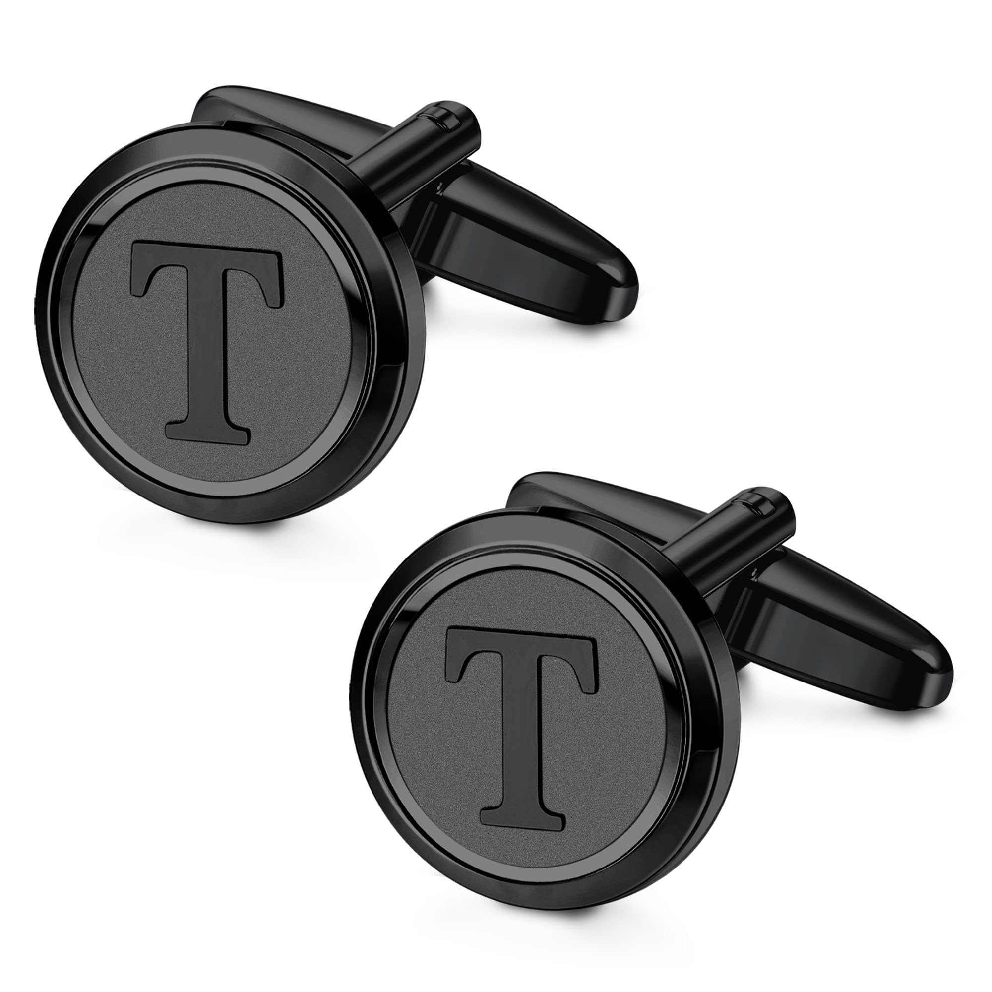 LOYALLOOKLOYALLOOK Initial Gold Cufflinks for Men Gold Cuff Links Personalized Copper CuffLinks Letter Cufflinks Gift for Groom Husband FatherCarbonfree Certified