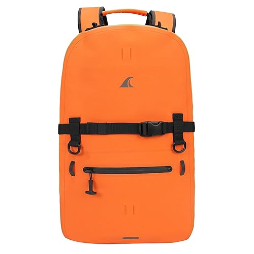 Breakwater Supply™ Waterproof IP68 Submersible Backpack with Airtight Zippers | Laptop Travel Outdoors | Fogland 25L 20L 15L | 100% Waterproof, Submersible, Airtight Zippers, Travel Outdoors - Fogland 25l (Safety Orange)