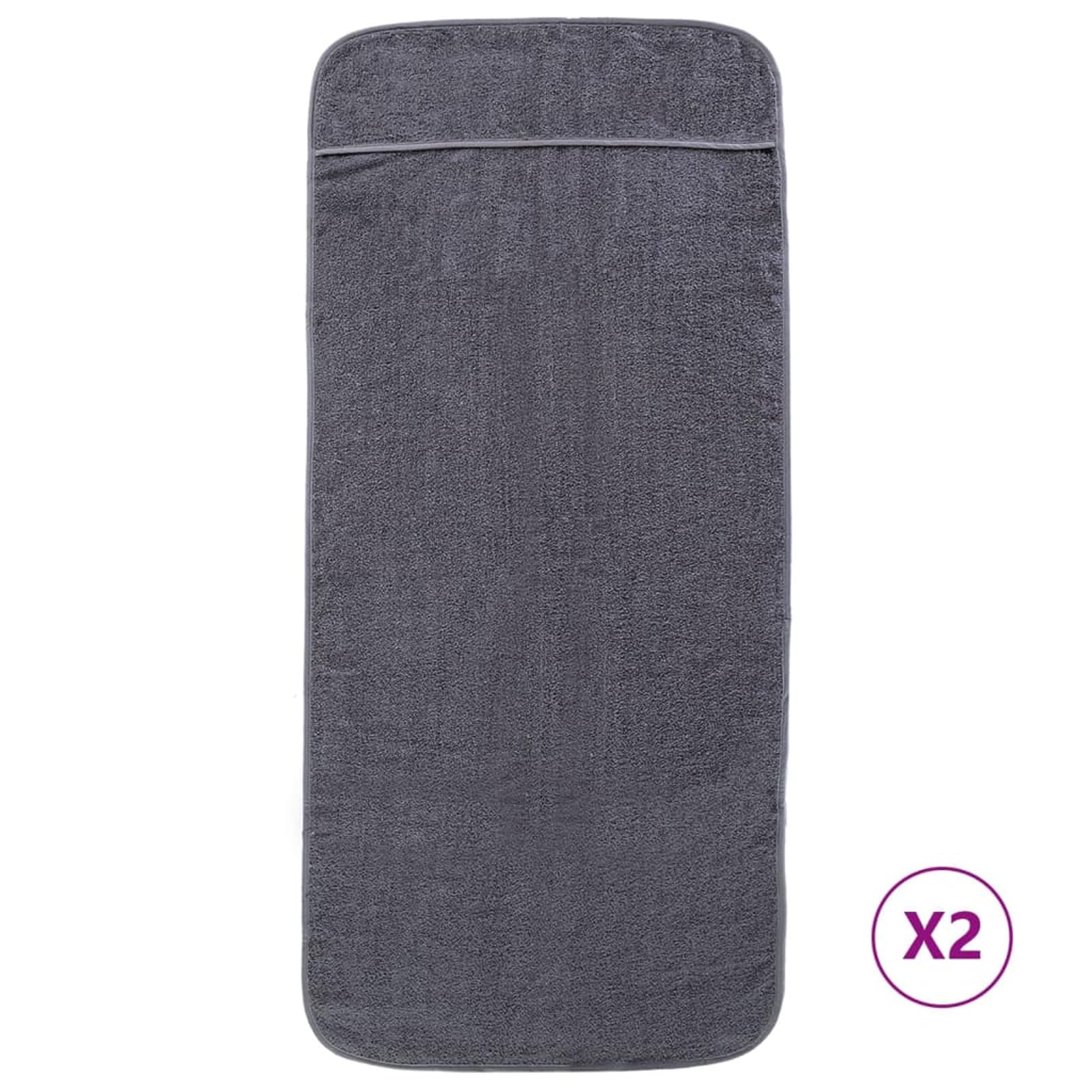 Asciugamani da Spiaggia 2 pz Antracite 60x135cm Tessuto 400 gsm,Telo Mare Microfibra – Leggero,fine e ad Asciugatura Rapida - Asciugamano Microfibra Grande - Telo Mare XXL - 100% Riciclato