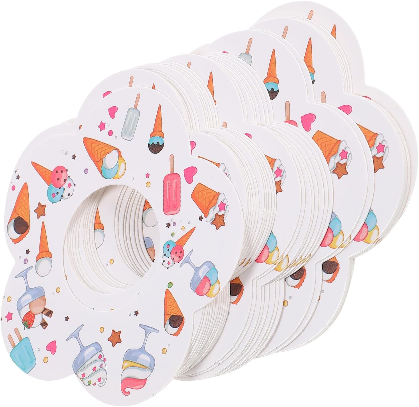50pcs Drip-Proof Ice-pop Paper Holders with No-drip Catcher, Disposable Cone Drip Trays for Summer Parties and Mess-Free Ice Cream Enjoyment