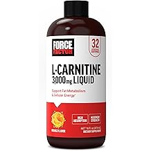 Force Factor L-Carnitine Liquid 3000mg, Maximum Strength Supplement to Support Fat Metabolism, Cellular Energy &amp; Muscle Recovery, High Absorbing, Non-GMO, Orange Flavor, 16 oz Bottle