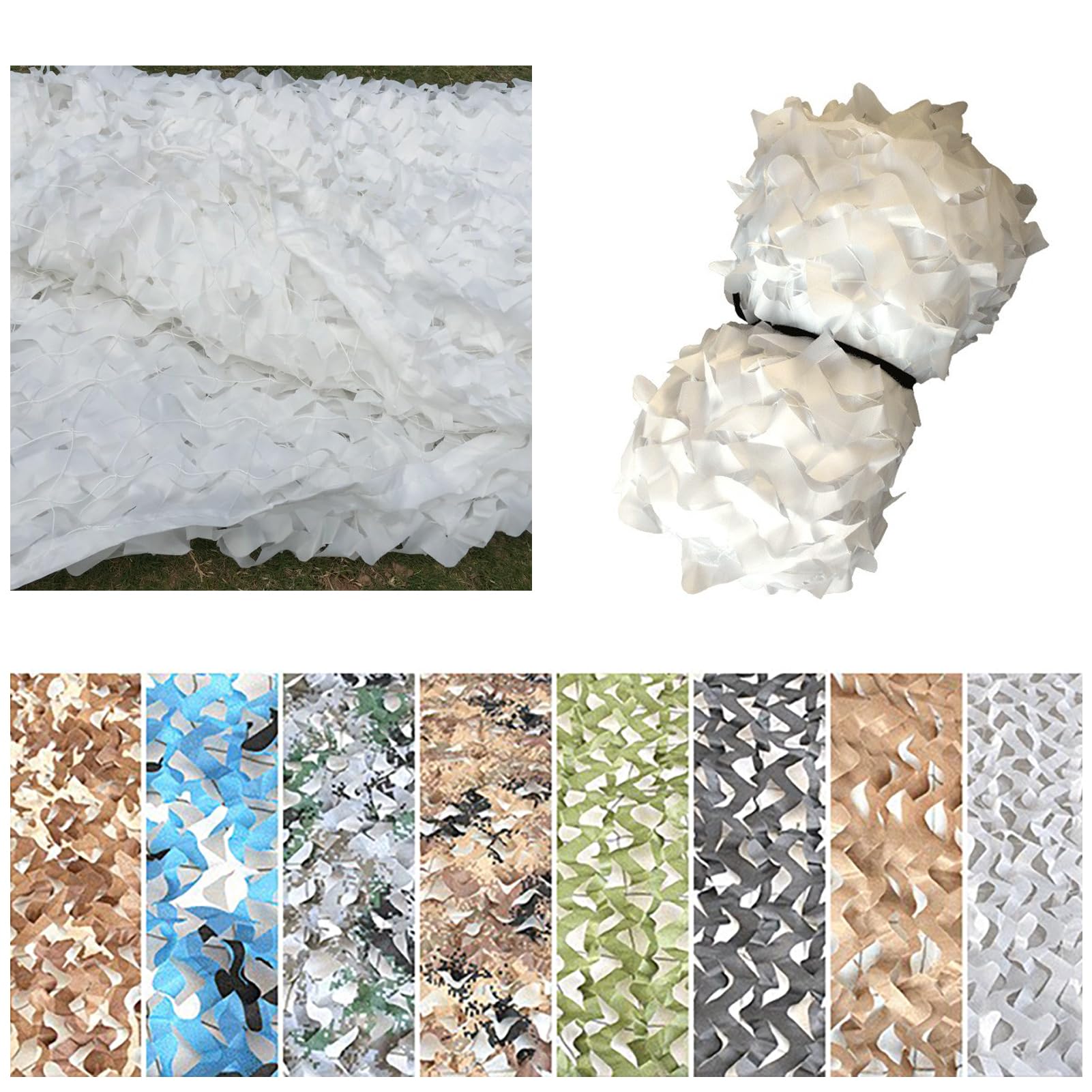 210D Tarnnetz Camouflage, 3x4m – Sonnenschutz für Auto, Camping, Jagd, Party & Fotografie. Ideal für Zelte, Abdeckungen & Dekoration. Robustes Weißes Camo-Netz für Outdoor & Indoor