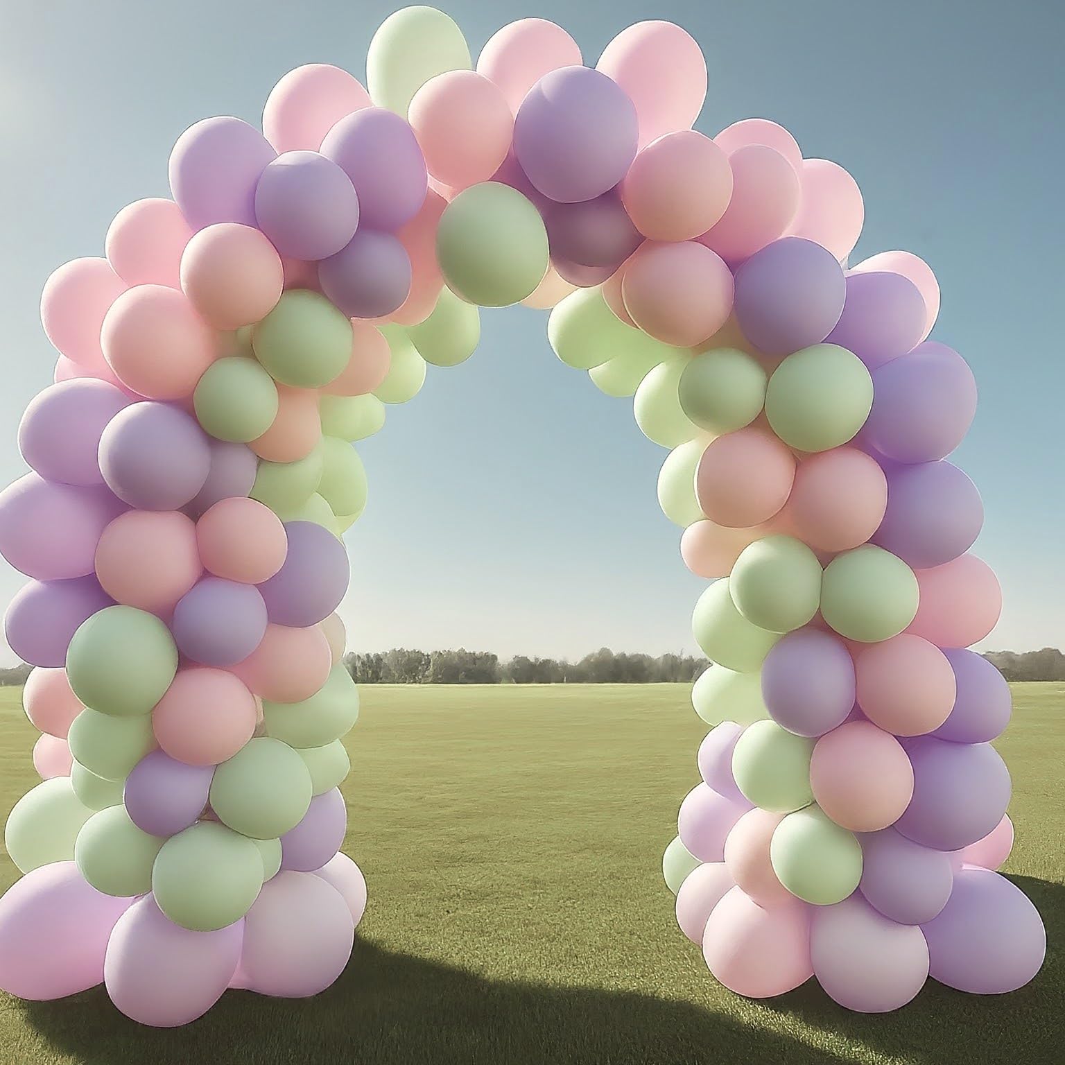 AMFIN (Pack of 50) Pastel Birthday Decoration Item Balloons - Pink, Purple & Green 3