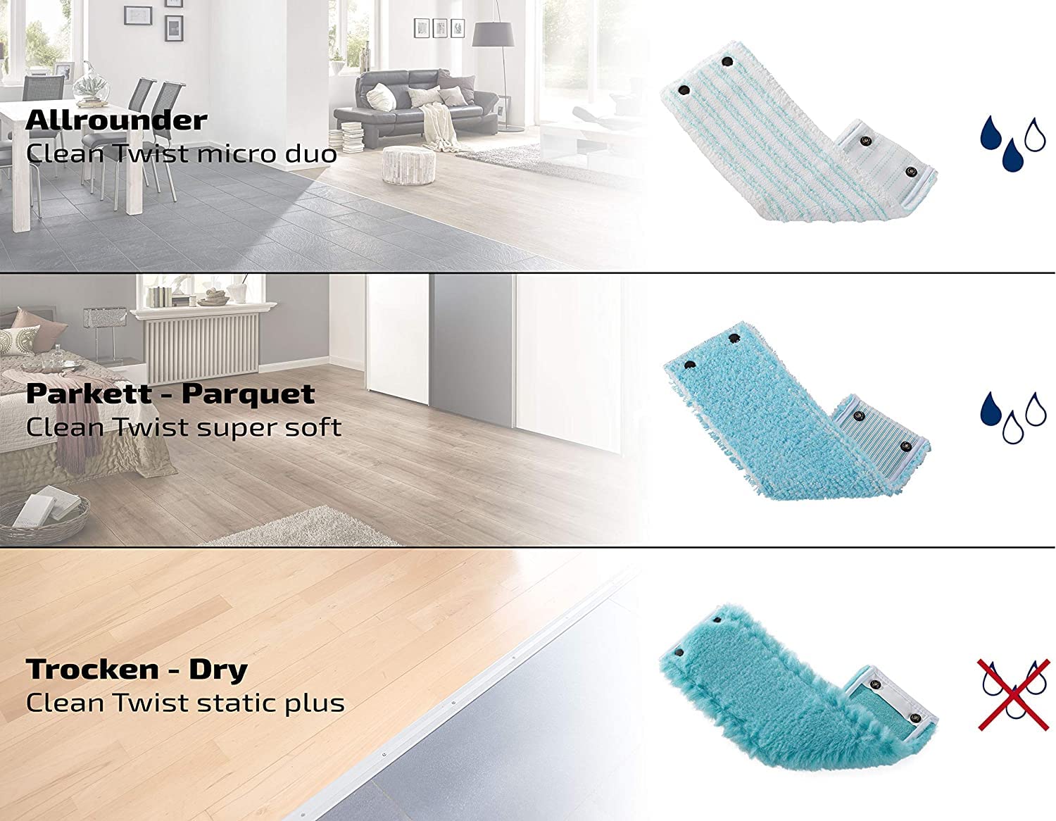 Leifheit rückenschonendes Set CLEAN Twist XL, Bodenwischer mit Wischbezug für Sensible Böden wie Parkett oder Echtholz, Wischer mit Schleudertechnologie, 20L Eimer, Wischmopp mit Click-System