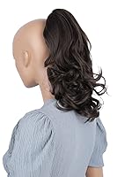 Vista 41 de PRETTYSHOP - Extensión de cabello rizado voluminoso, cola de caballo de 14 pulgadas con clip, resistente al calor