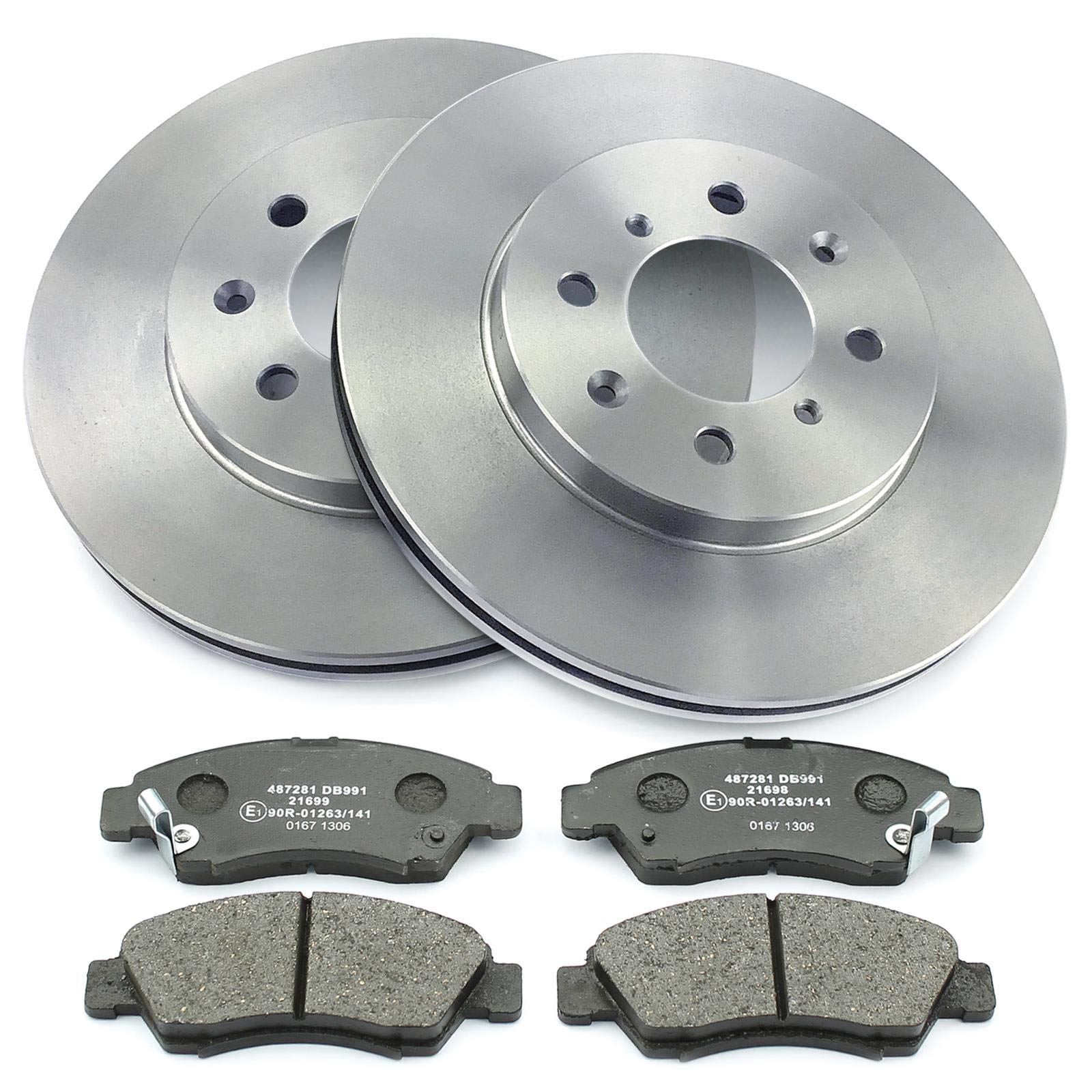 2X MAXGEAR BREMSSCHEBEIBEN 258mm BELÜFTET VORNE PASSEND FÜR HONDA CITY JAZZ