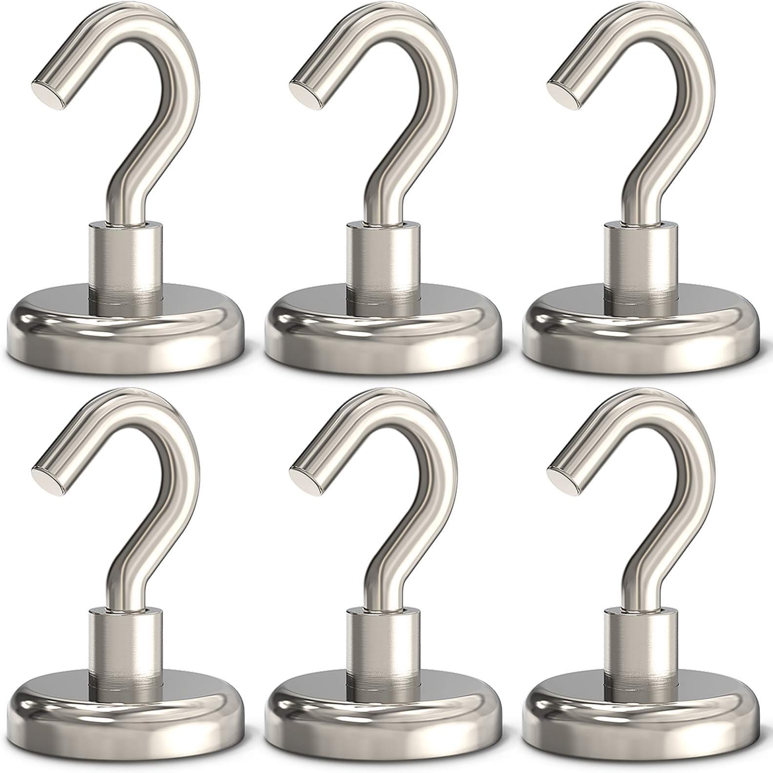 Magnetic Hooks Heavy Duty, 110 lbs Strong Magnet Hooks for Hanging, Magnet with Hook for Cruise, Refrigerator, Pack of 6