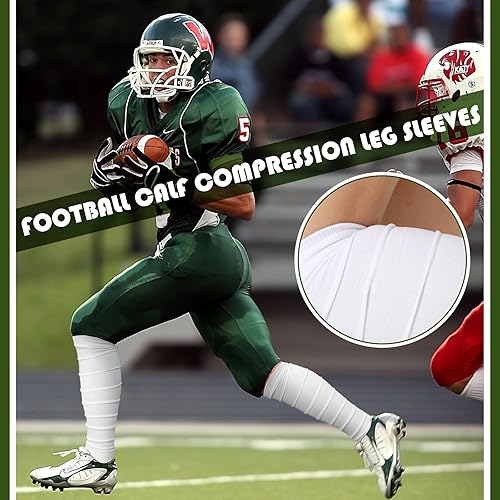 Miniatura 4 de 6 Pairs Football Leg Sleeves Football Calf Compression Sleeves Pain Relief Scrunch Leg Sleeves For Adult Youth
