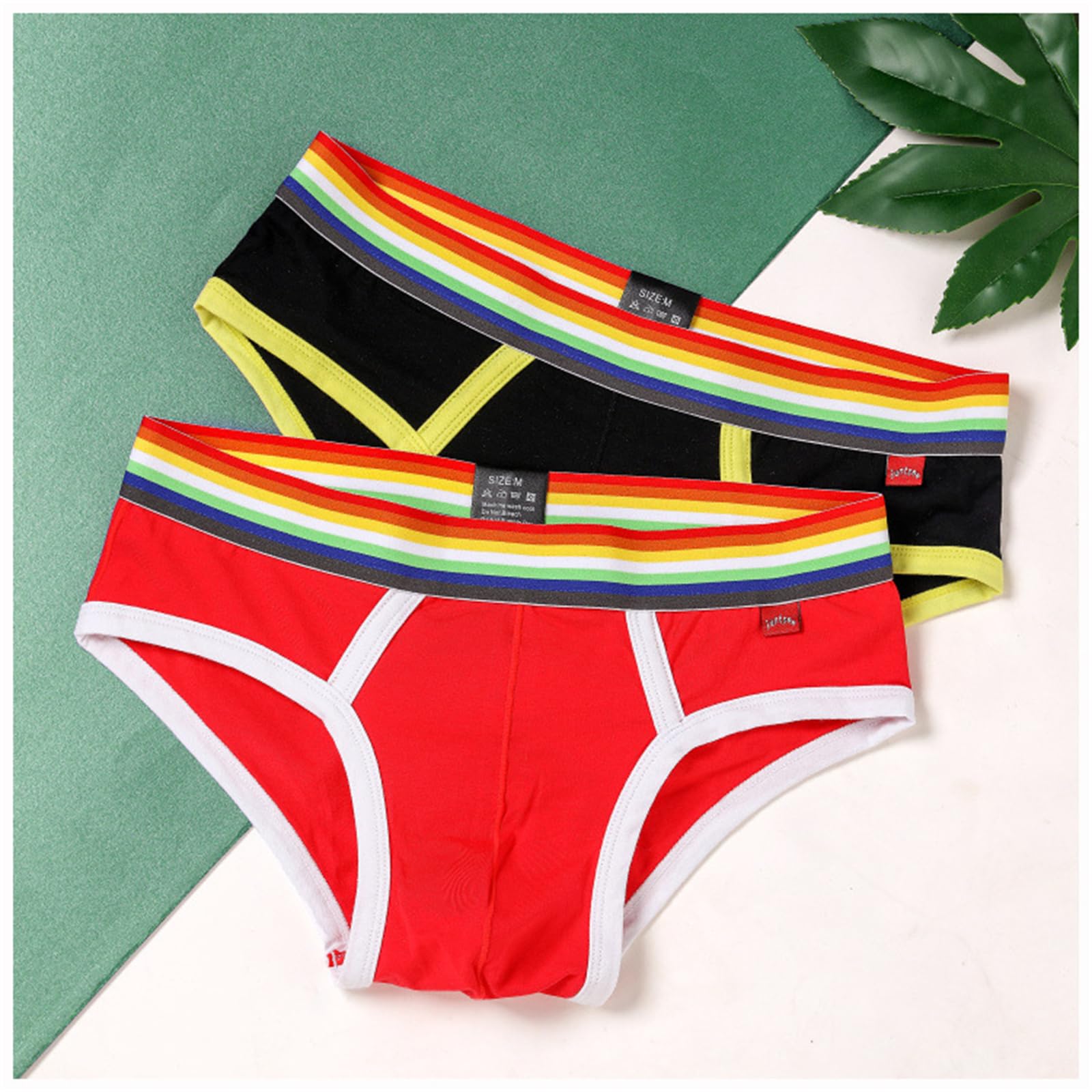 Slip Uomo 3 Pacchetti Arcobaleno Biancheria Intima Maschile Cotone Traspirante per Uomini da Uomo alla Moda Biancheria Intima