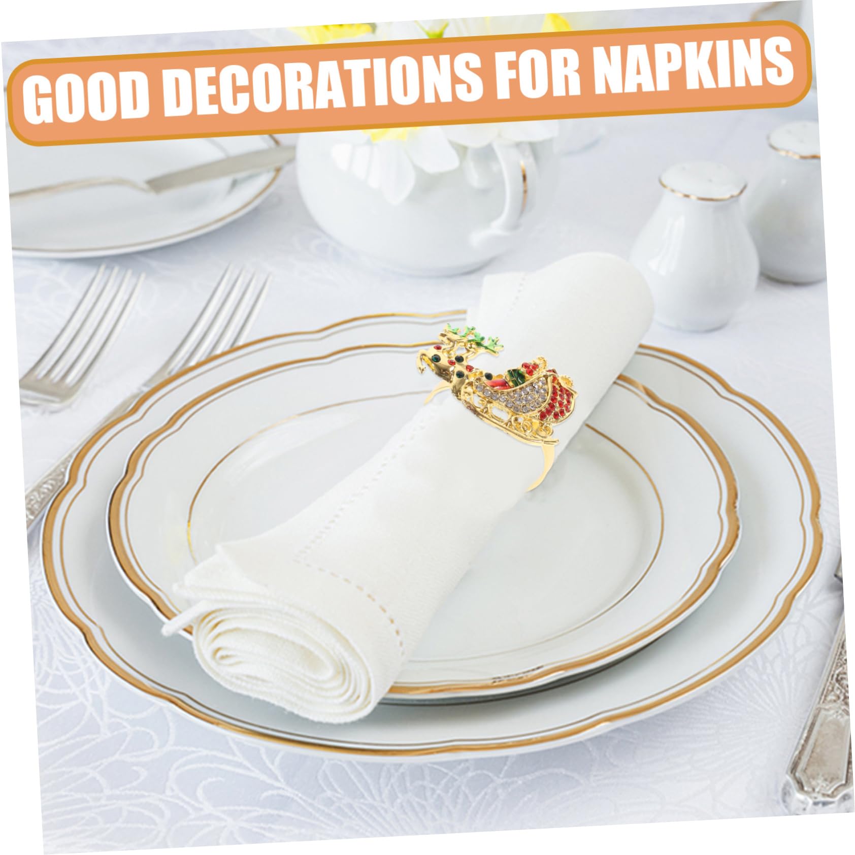 Cabilock 2 Sätze Teiliges Weihnachts Rentier Serviettenringe Dekorative Napkin Buckles Für Festliche Tischdekoration Elk Design Für Weihnachten Und Besondere Anlässe 6 Stück * 2
