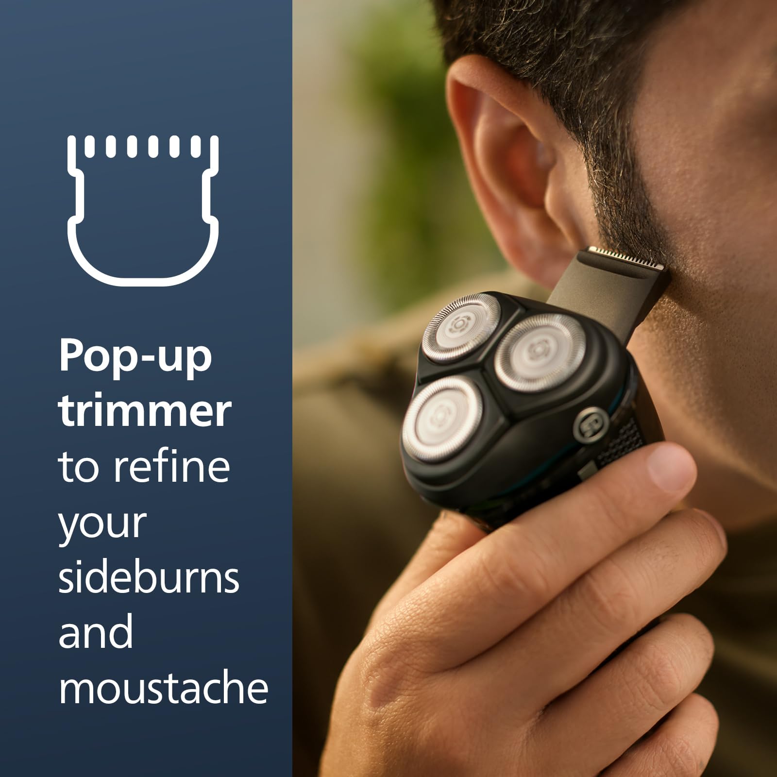 Philips Electric Shaver Series 3000 - golarka elektryczna na mokro i sucho z technologią SkinProtect, kolor czarny, trymer termokurczliwy, golarka akumulatorowa z pokrowcem podróżnym (model S3241/12)