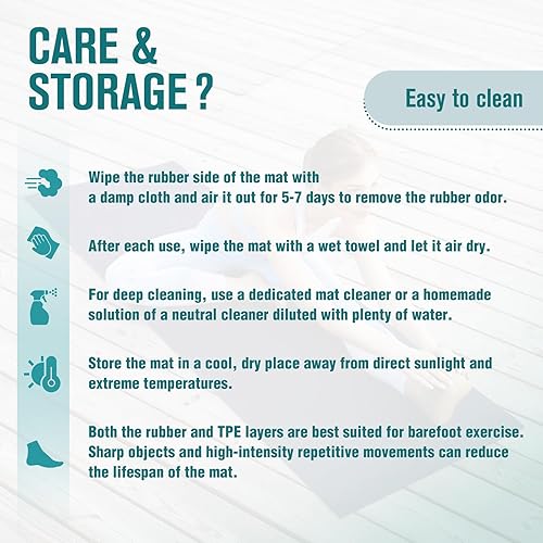 Miniatura 8 de UMINEUX Tapete de yoga extra grueso, 25 pulgadas (0.394 in), goma natural y TPE antideslizante con correa para mujeres y hombres, tapete de