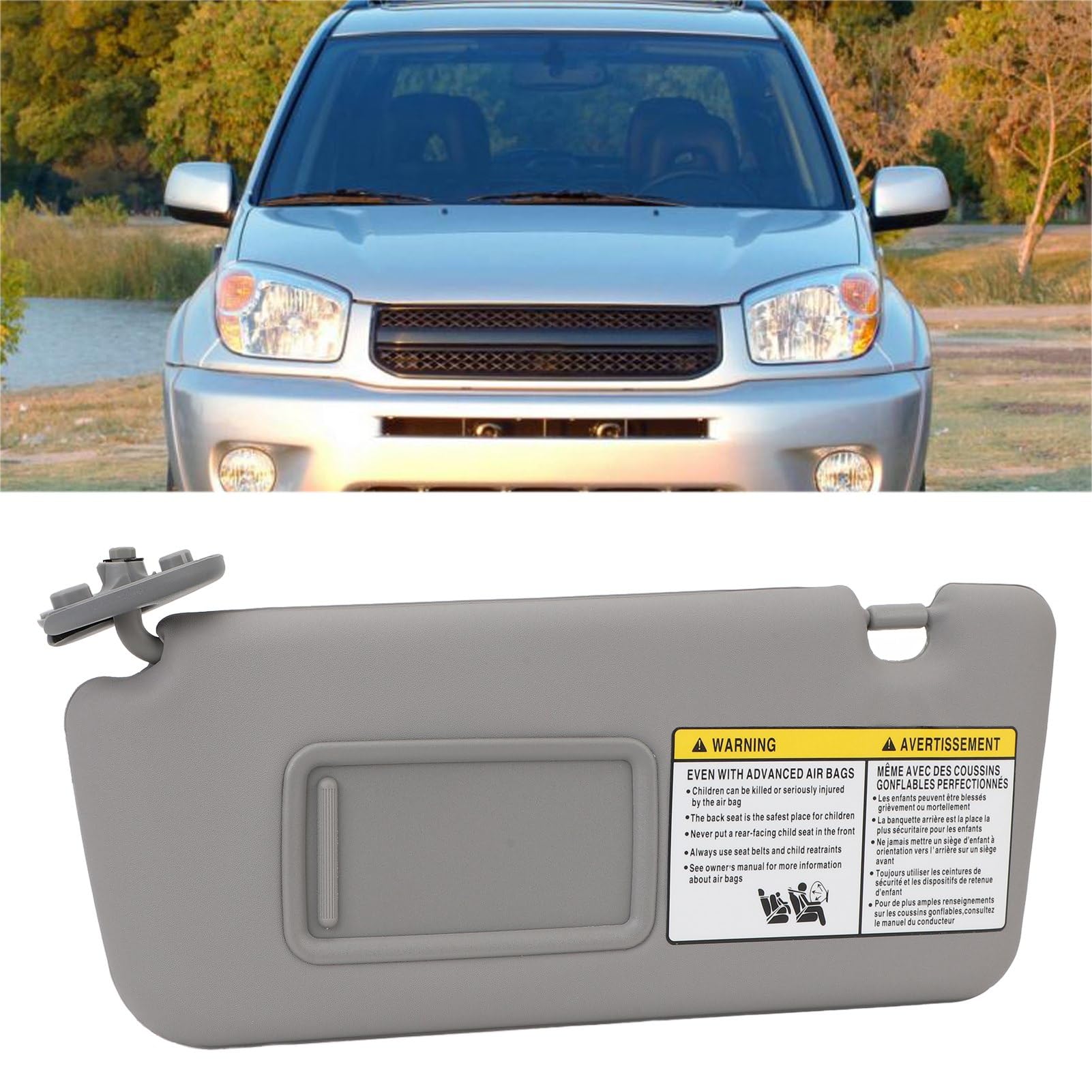 Osłona Przeciwsłoneczna 7432042420B0 Lewa Strona Kierowcy Wielofunkcyjna Osłona Przeciwsłoneczna z Zamiennikiem Lusterka do Makijażu dla RAV4 2004 do 2005