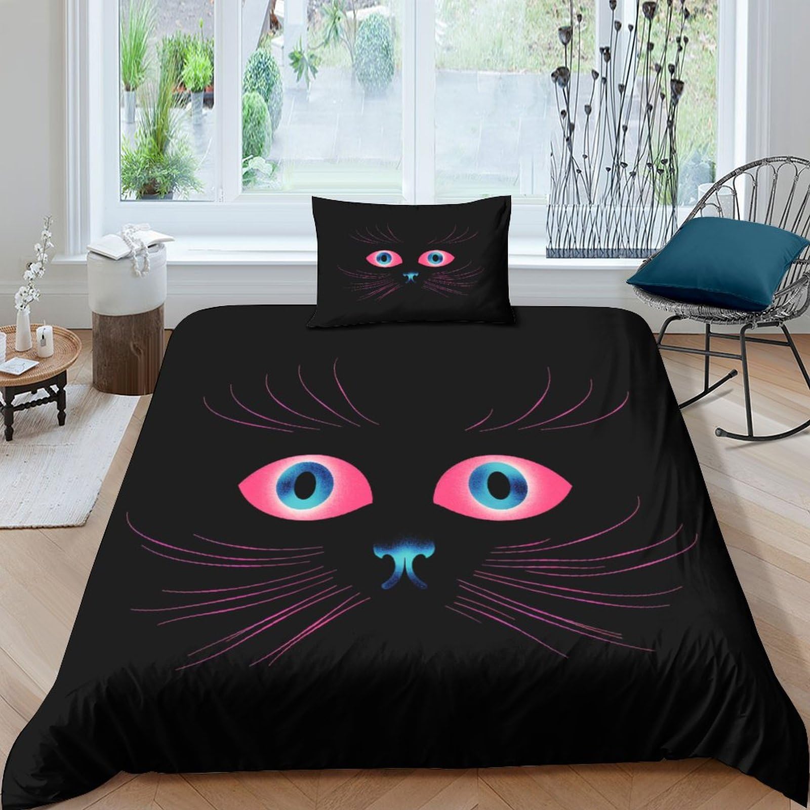 Parure de couette chat 3D microfibre super douce luxe
