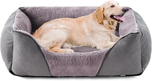 MIXJOY Cama grande lavable para perros, camas XL para perros extragrandes, camas ortopédicas suaves y calmantes para mascotas, cama rectangular de