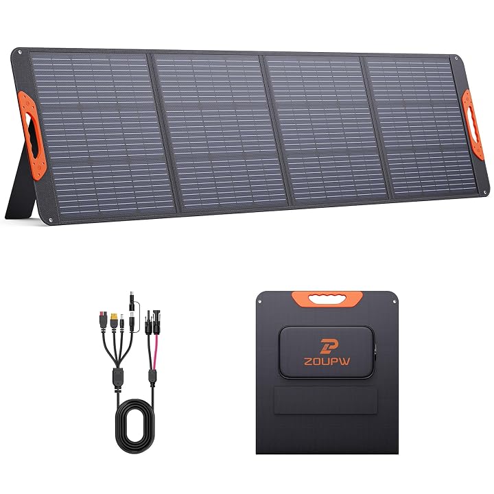 ZOUPW 200W Portable Solar Panel