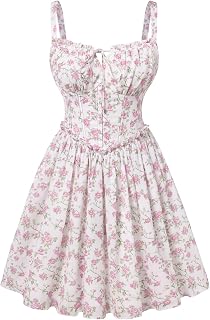 Scarlet Darkness Summer Corset Dress for Women 2026 Floral Mini Sundress