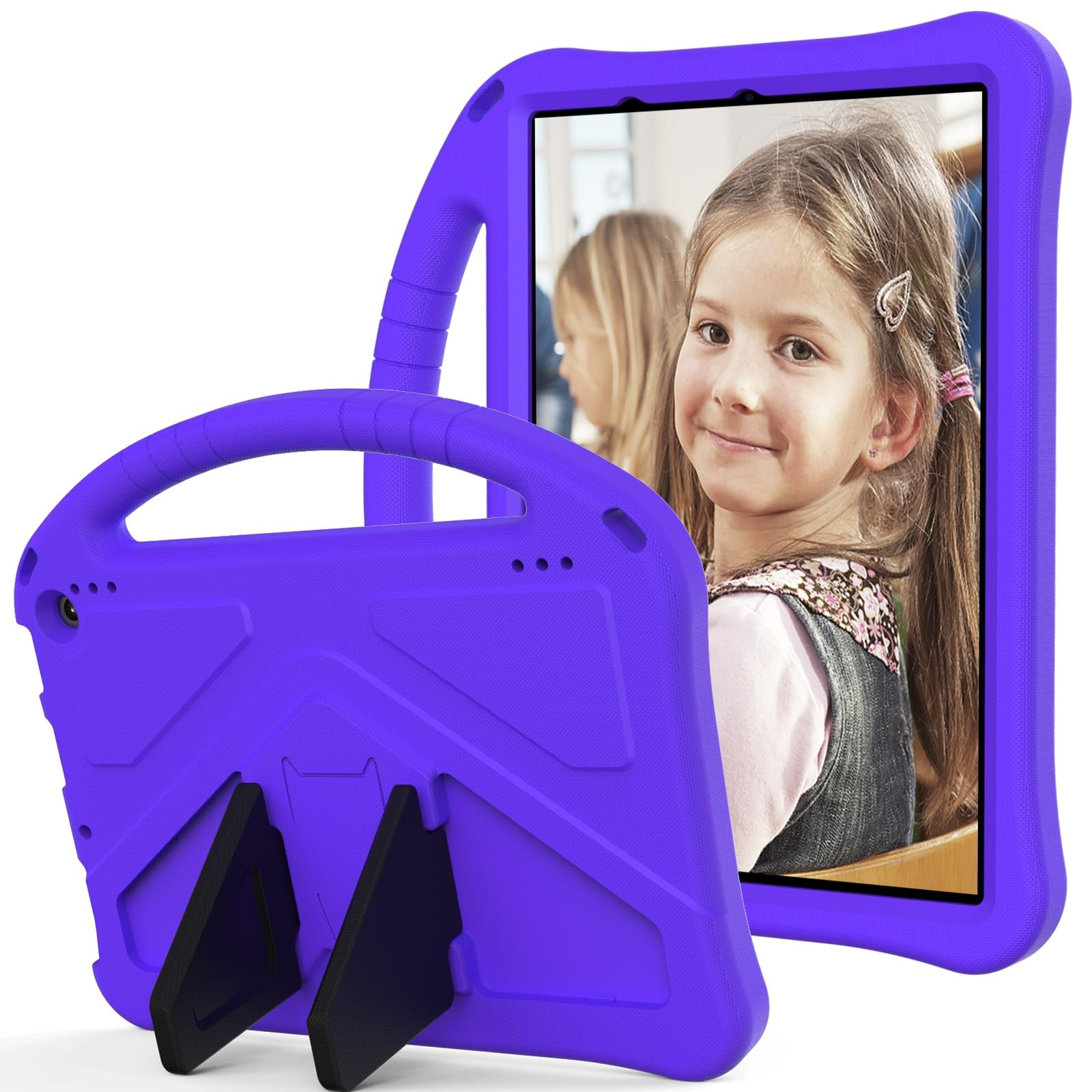 Pokrowiec ochronny na tablet Lekka, odporna na wstrząsy, przyjazna dla dzieci obudowa kompatybilna z etui Kindle Fire HD 10/Fire HD 10 Plus 10,1 cala (wydanie modelu na rok 2021), z podstawką z uchwyt