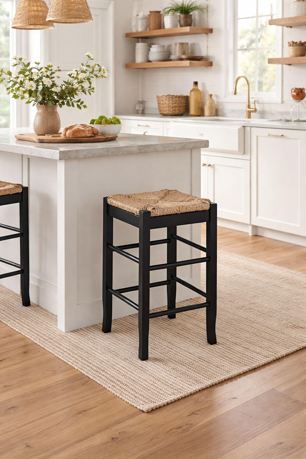 Amazon.com: Boraam Dahlia Backless Counter Stool - Black : Home
