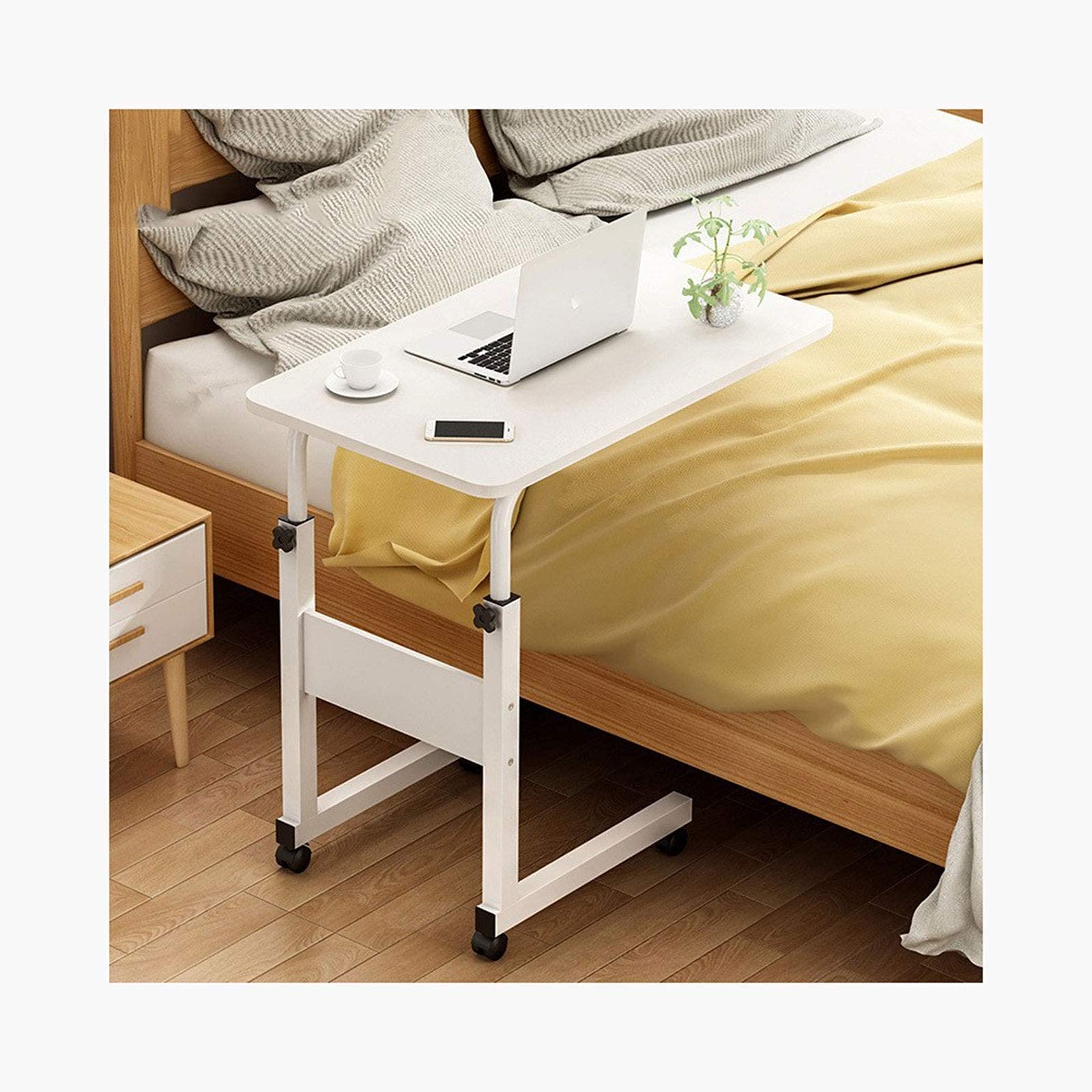 Buy Mobile Desk Adjustable Laptop Stand Overbed Table Side Table For