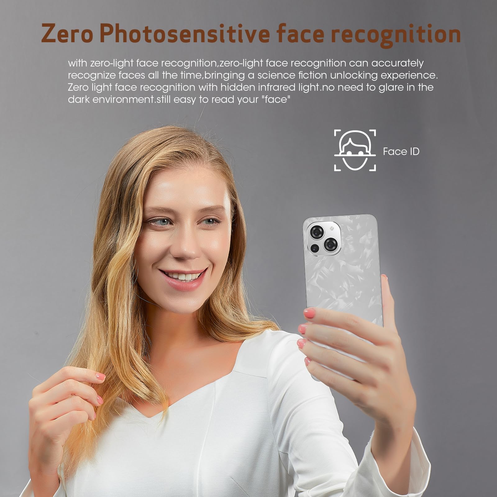 CWOWDEFU S18 smartphone Android 14 Telefone 16GB+256GB/1TB cellulare espandibile, Octa Core 6.58 "FHD+ 24MP+48MP 5000mAh Telefoni, 4G Dual SIM Telefoni Cellulari, Fingerprint/Face ID/GPS/NFC, Bianco