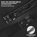 Western Leather Belt Strap for Men Women Cowboy Cowgirl Leather Mens Belts for Jeans Birthday Christmas Belt Gifts