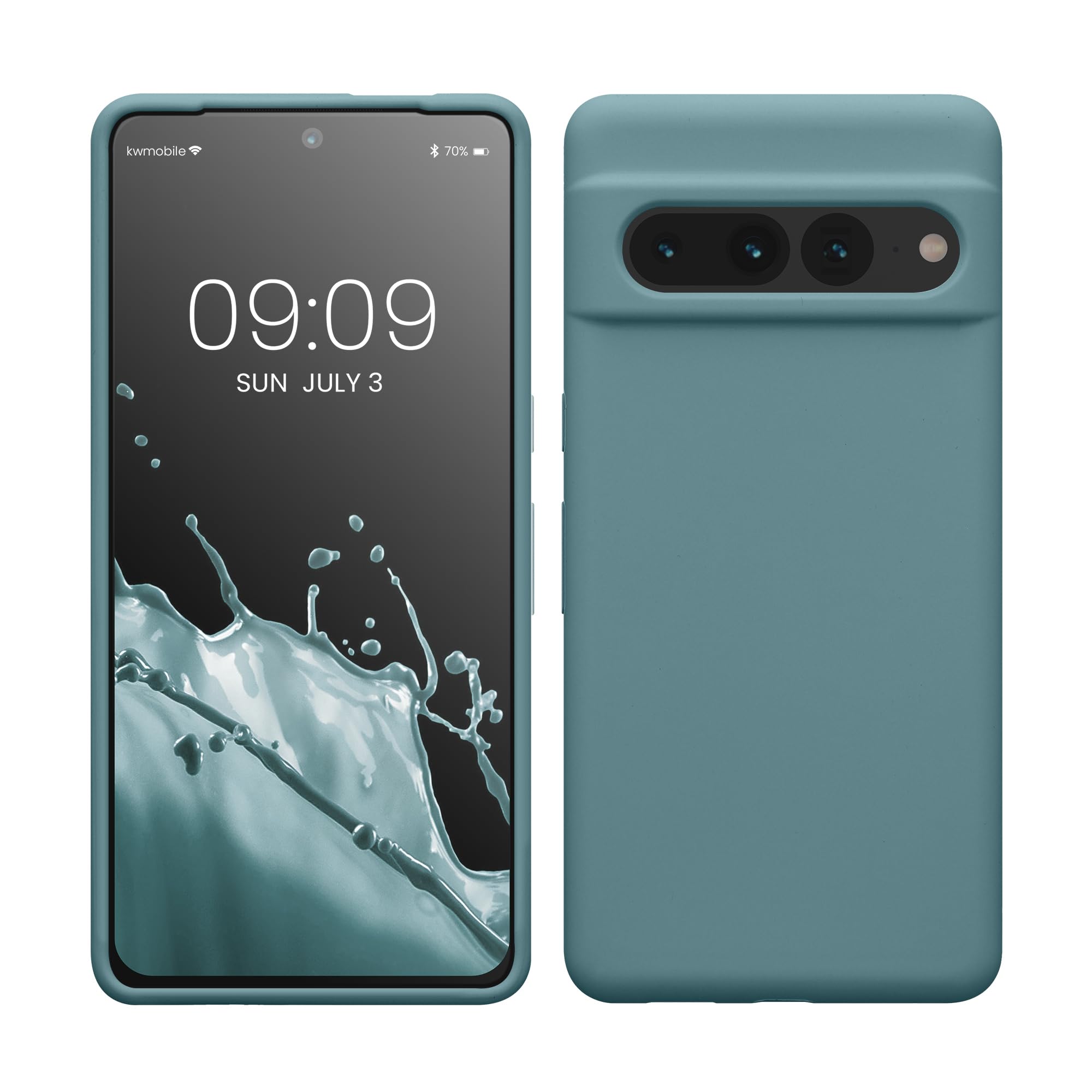 kwmobile Pixel 7 Pro Hülle Silikon Antique Stone – kabelloses Laden
