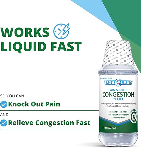 Miniatura 5 de TexaClear® Alivio del dolor y la congestión del pecho | Sin tintes | Multisíntoma | Acción rápida | 8 onzas