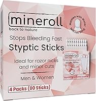 Vista 2 de Styptic - Accesorios para afeitado (4 paquetes, 80 varillas) detiene el sangrado para raspaduras de afeitar y cortes menores para hombres y mujeres