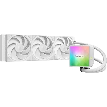 Sudokoo NEXAURA 360 White Liquid CPU Cooler 360mm All-in-One CPU Cooler with PWM Pump & ARGB Pump Head - Water Cooling System with FDB Fan for Intel LGA 1851, 1700, 1200, 115X AMD AM5, AM4