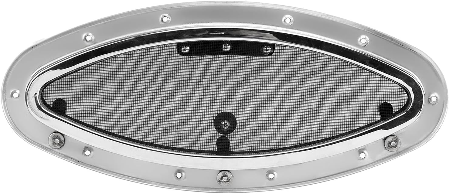 Walfront Boat Portlight Window, Stainless Steel Oval Porthole Window, Adjustable Opening, Tempered Glass Marine for Yacht RV